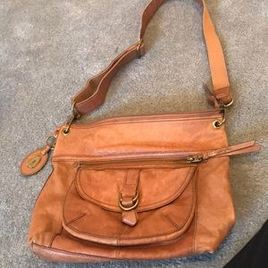 Leather fossil satchel